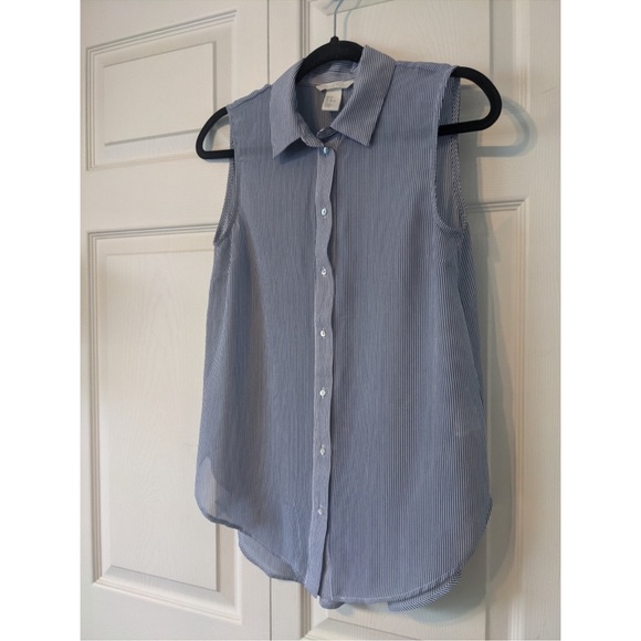 2/15!!! H&M Striped Chiffon Tank Top - Picture 3 of 4